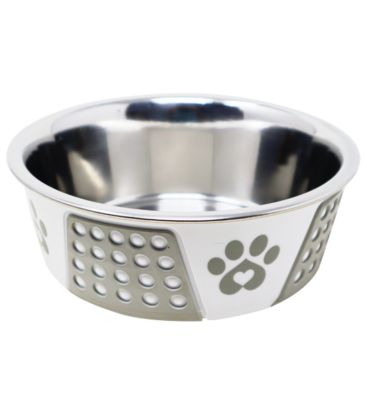 Holy Paws Hermosa Bowl Stainless Steel Paw Print Bowl For Dogs And Cats (Color May Vary)