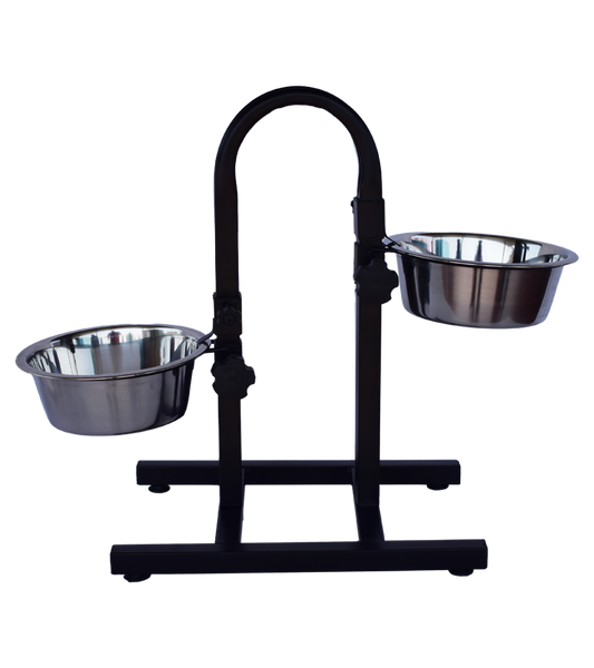 Adjustable Pets Bowl Elevated Double Diner Dog Bowls (Medium) (1600 ml x 2)