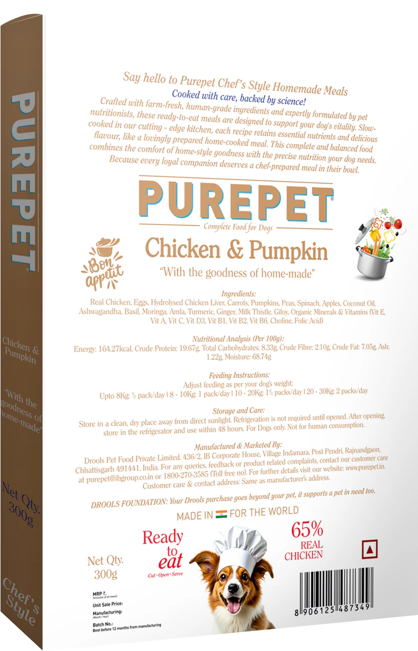 Purepet Chicken and Pumpkin Biryani Fresh Food for Dogs
