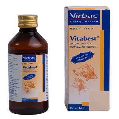 Virbac Vitabest Natural Vitamin Supplement For Dog & Cat - 150 ml