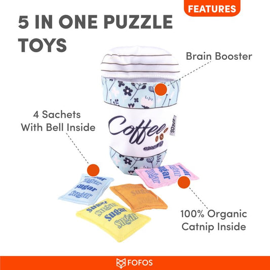 Fofos Dreamland Coffee Toy Pack Interactive 5 in 1 Cat Toy