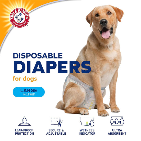Arm & Hammer Diapers for Female Dogs, Size Large
