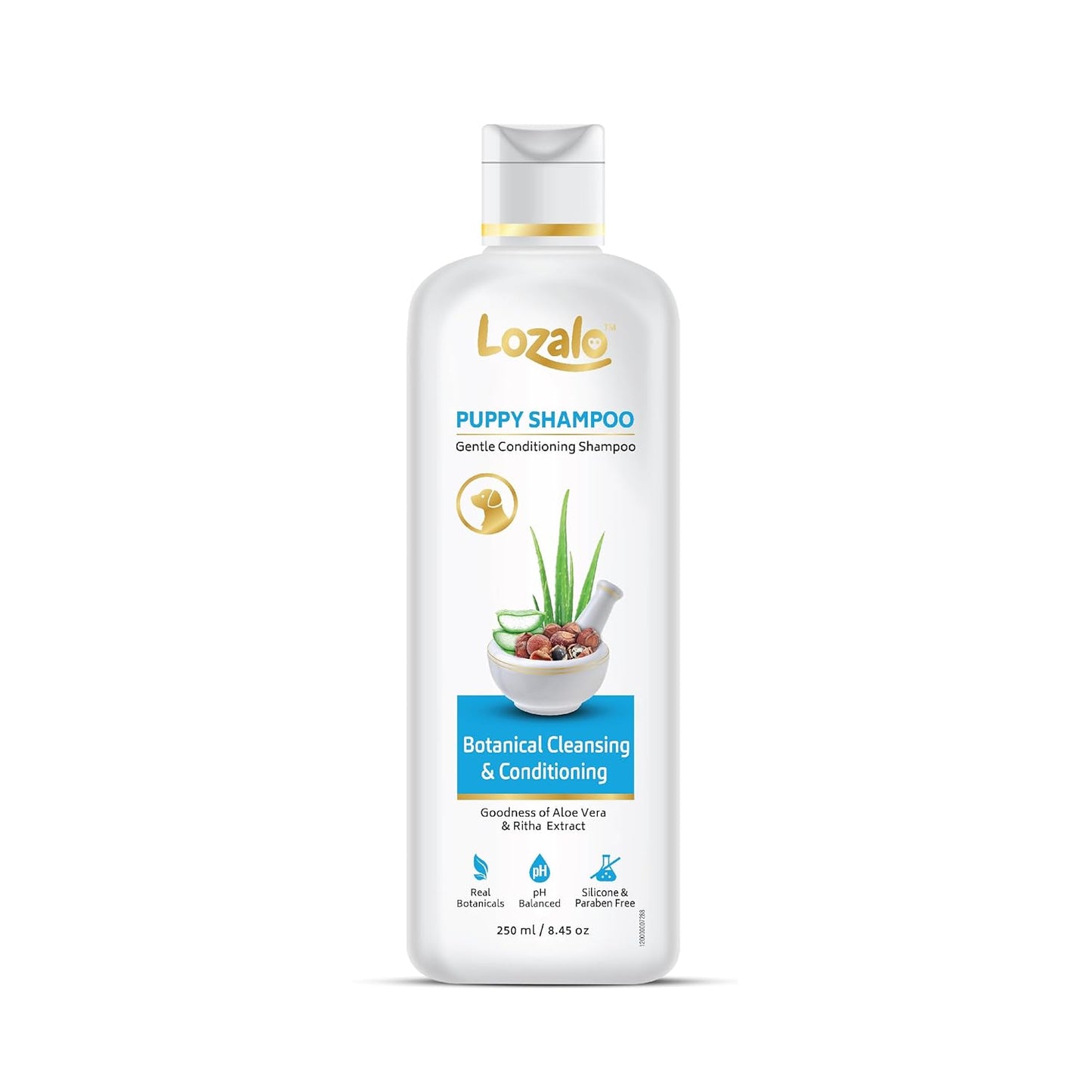 Lozalo Botanical Gentle Conditioning Puppy Shampoo,Mild Shampoo for Sensitive Puppy Skin, with Aloe Vera & Soapberry Extract, pH Balanced & Paraben Free