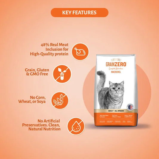 Signature Grain Zero Mackerel Adult All Breed Adult Cat Dry Food 1.2kg