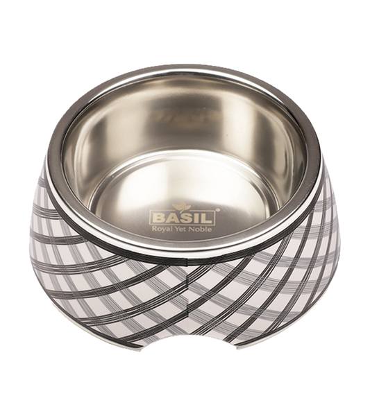 Basil Multizig Print Melamine Bowl for Dogs and Cats. Color May Vary