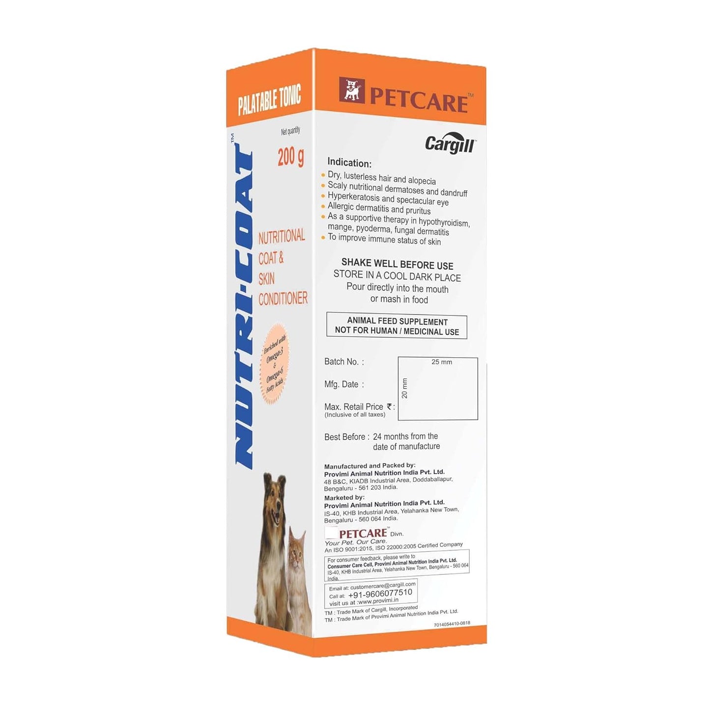 Nutricoat Nutritional Coat And Skin Conditioner For Dogs And Cats - 200 Gm