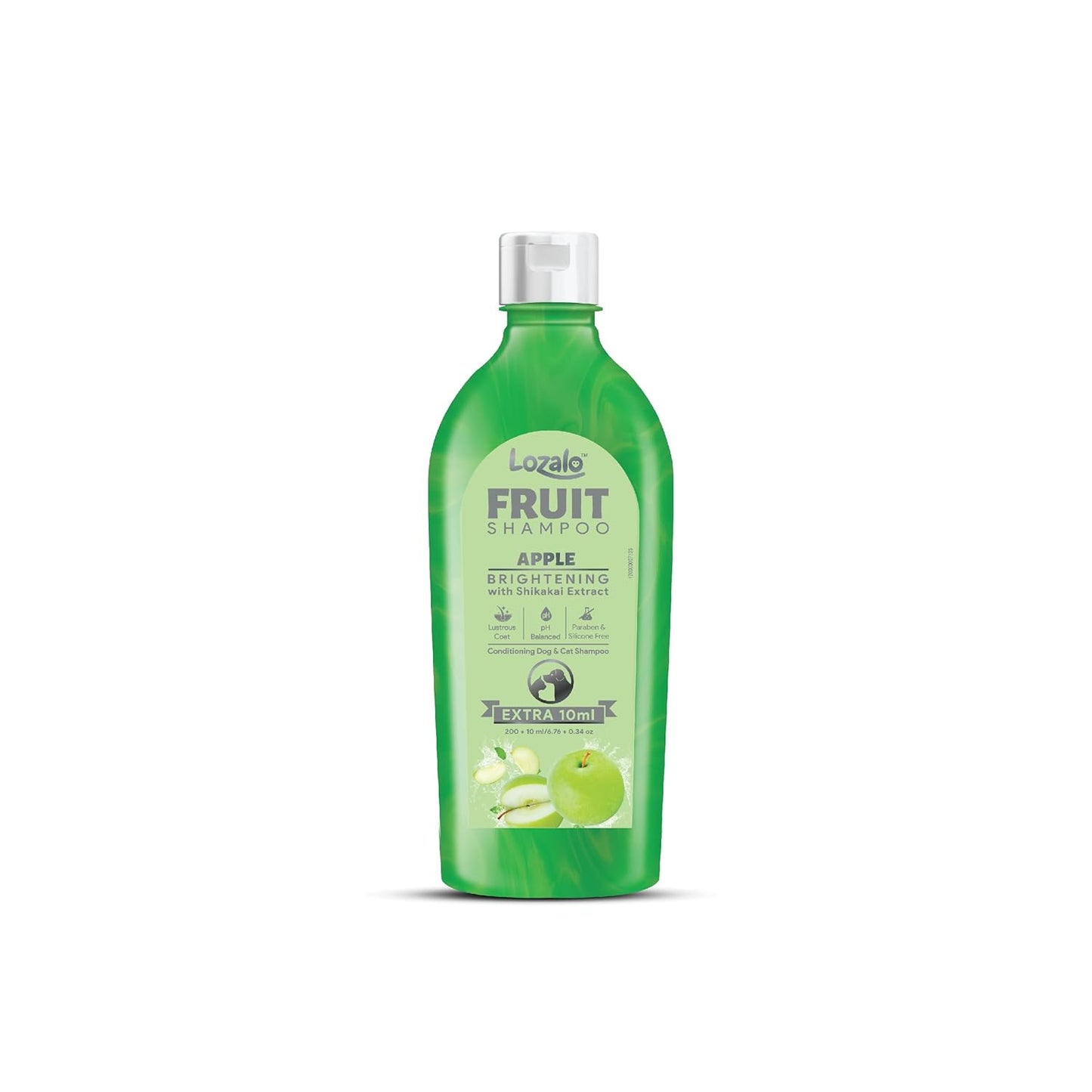 Lozalo Fruit Pet Shampoo, Apple Paraben Free Conditioning Shampoo for Dogs & Cats of All Breeds.Brightening with Shikakai Extract