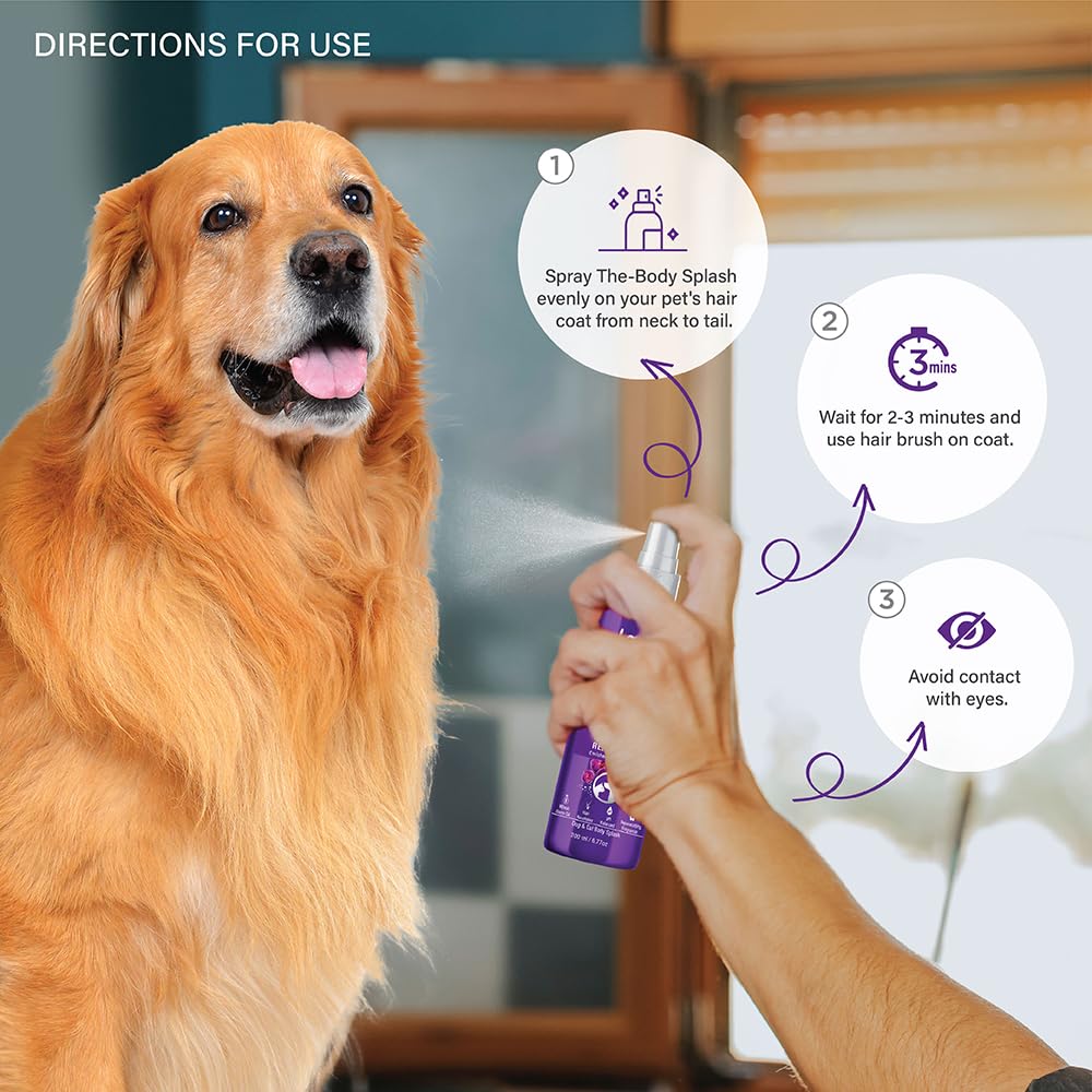 Lozalo Floral Dog Perfume Spray - 200 ml, Orchid, Deodorizing Long Lasting Fragrance Spray for Dogs & Cats, Odour Eliminator, Grooming Essential Pet Perfume, with Aloe Vera Extract & Wheat Germ Oil