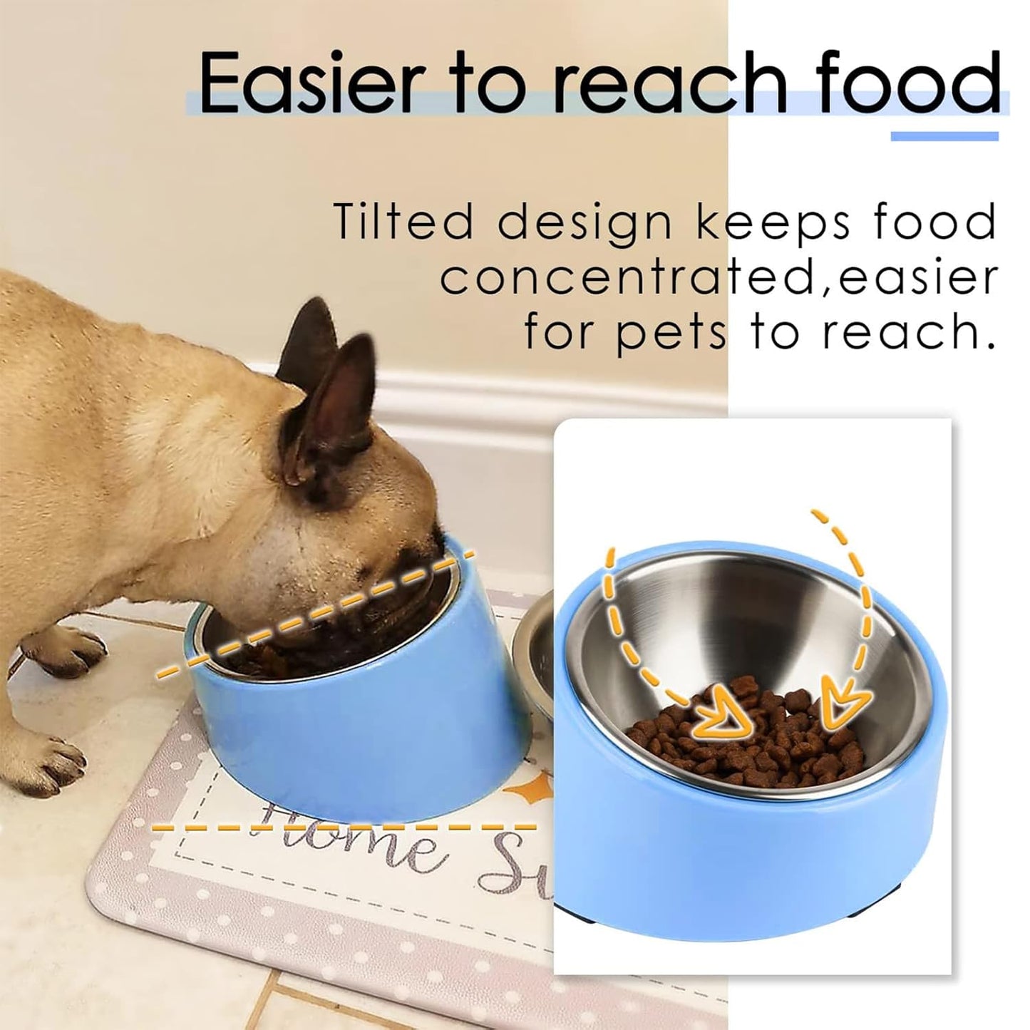Slanted Food Bowl For Dogs And Cats (Purple)