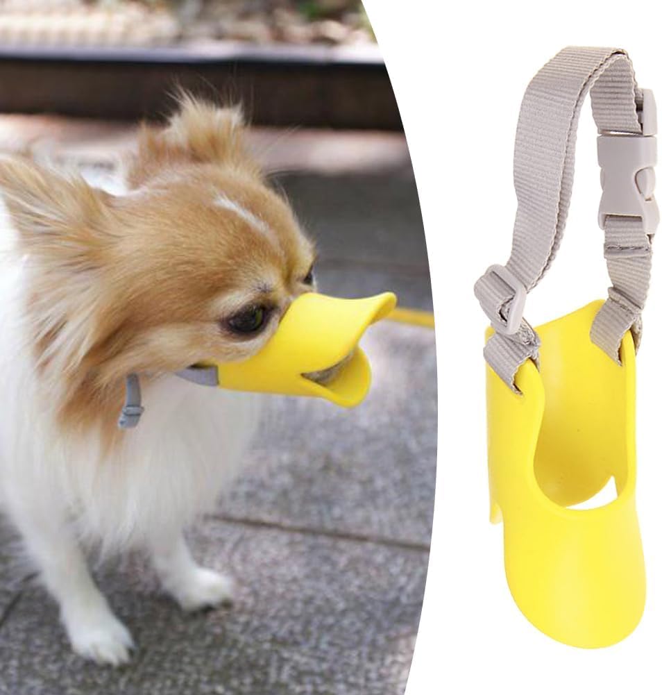 Silicone Duck Muzzle Anti-Bite, Anti-Bark, Anti-Chew Dog Mouth Cover with Adjustable Strap For Dogs