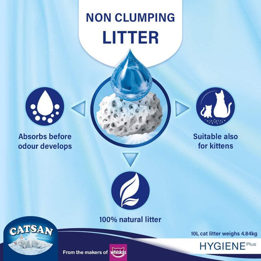 Catsan Hygiene Plus Unscented Non Clumping 100% Natural Cat Litter