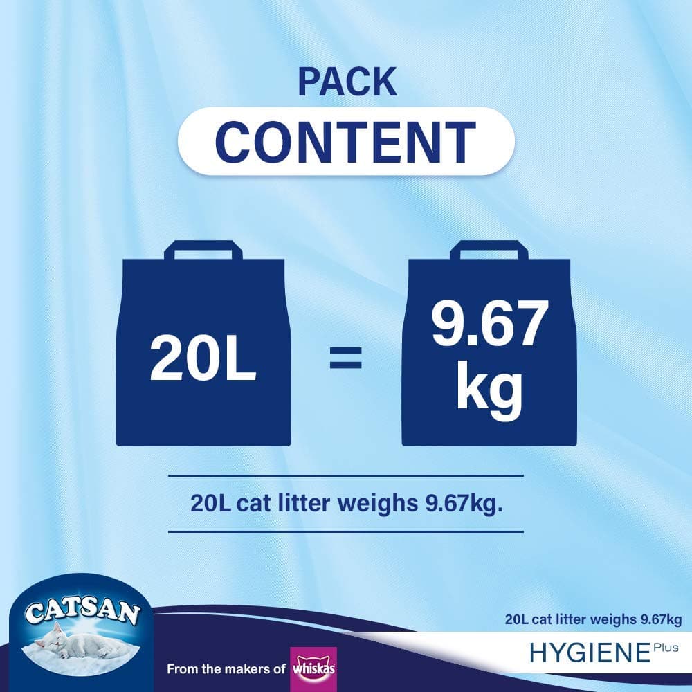 Catsan Hygiene Plus Unscented Non Clumping 100% Natural Cat Litter