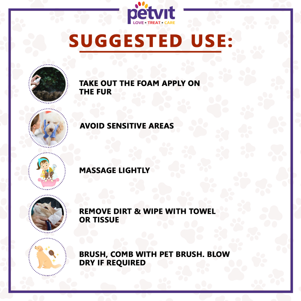 Petvit Oatmeal Waterless Shampoo for Dogs and Cats