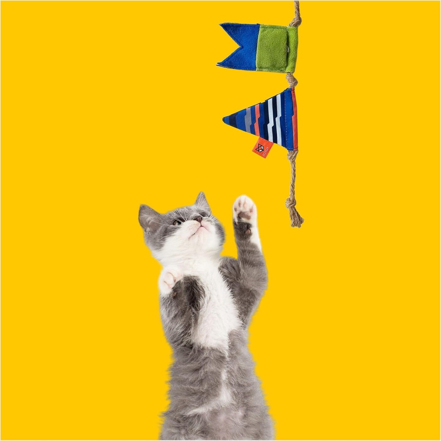 FOFOS S.O.S Flag Teaser Cat Toy With Catnip