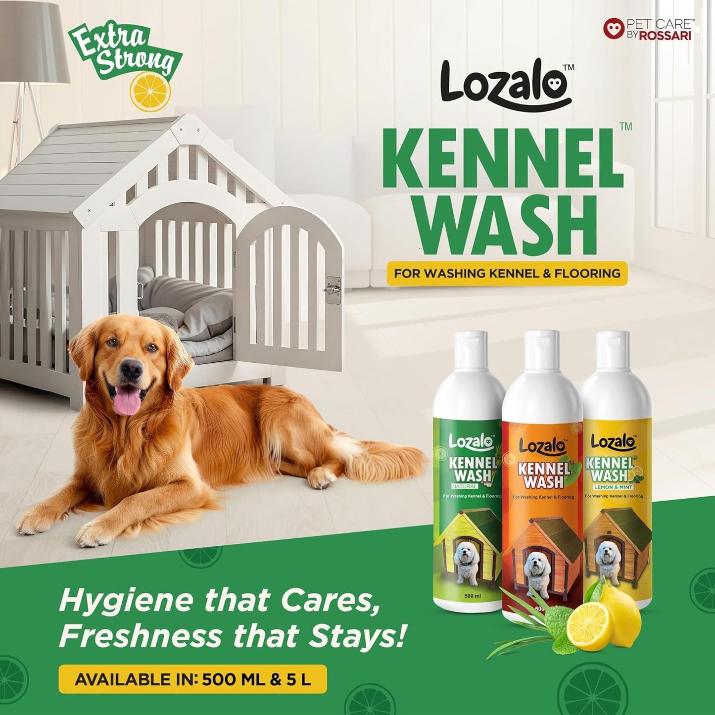 Lozalo Kennel Wash Liquid, Natural Flavor 500ml