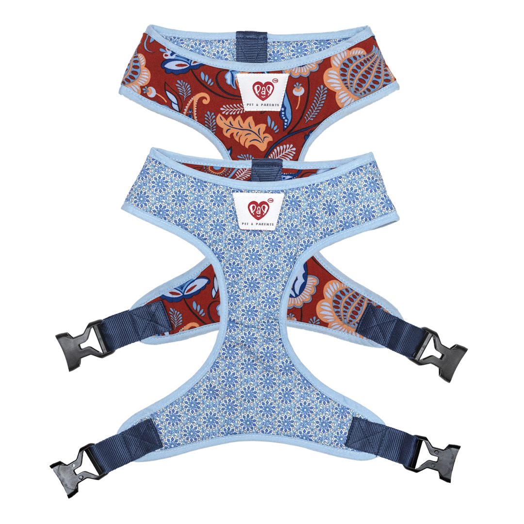 Pet And Parents Indie Floral Reversible Harness for Dogs