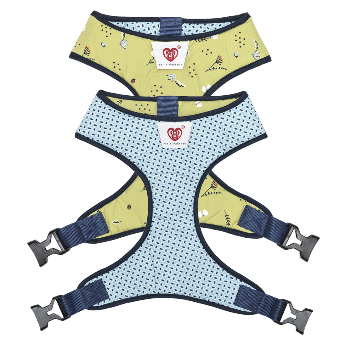 Pet And Parents Green Garden Reversible Harness for Dogs