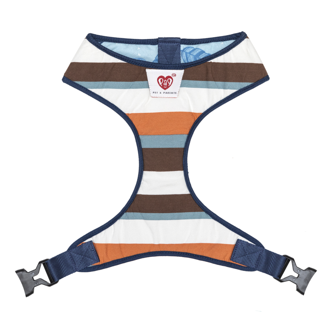 Pet And Parents Stripy Feathers Reversible Harness for Dogs