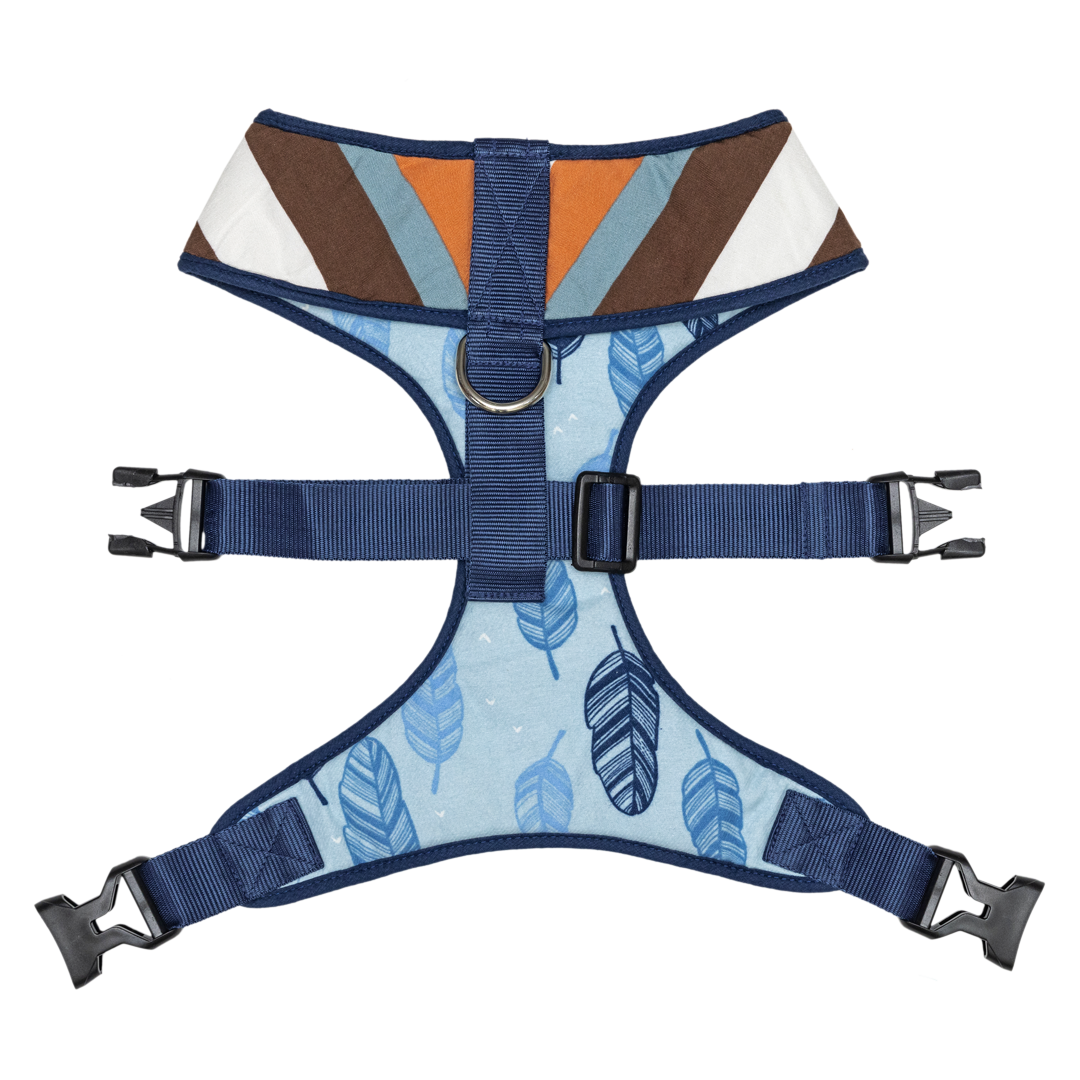 Pet And Parents Stripy Feathers Reversible Harness for Dogs