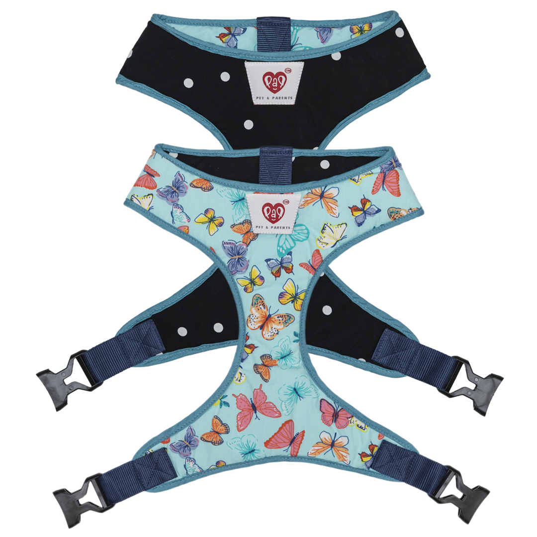 Pet And Parents Butterfly and Polka Reversible Harness for Dogs