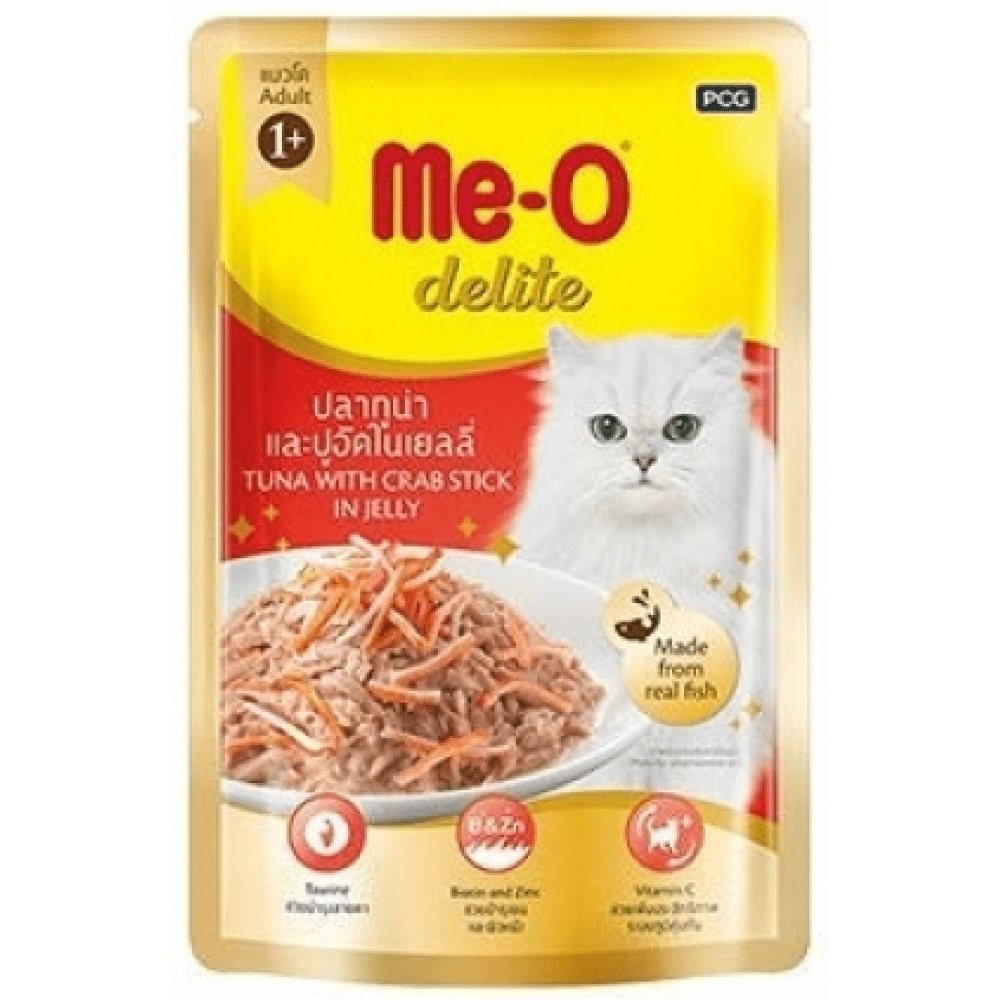 Me O Delite Tuna with Crab Sticks in Jelly and Sheba Fish with Sasami Premium Cat Wet Food Combo