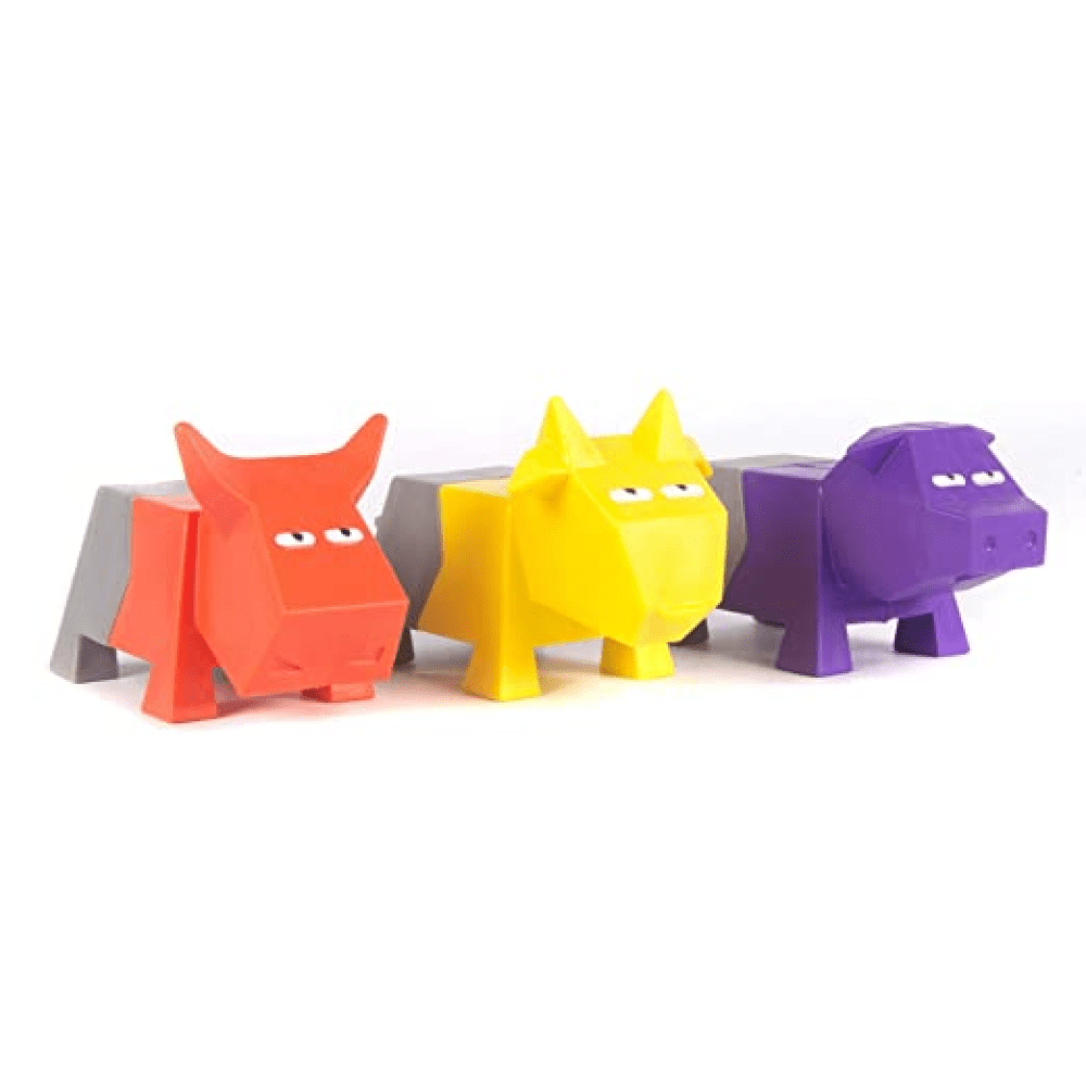 Barkbutler Fofos Comic Farm Pig Toy & Football Chew Toy for Dogs (Pack of 2)