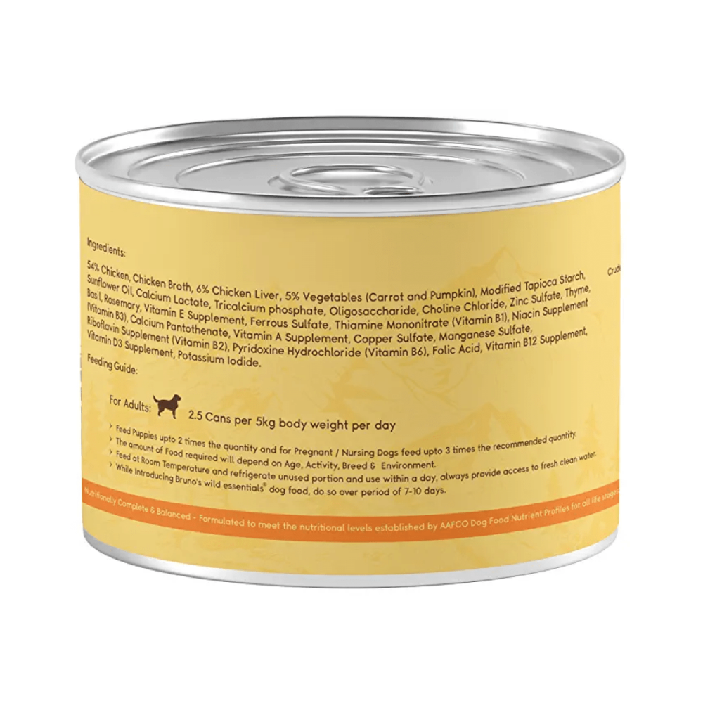 Bruno's Wild Essentials Chicken with Chicken Liver & Vegetables Dog Wet Food