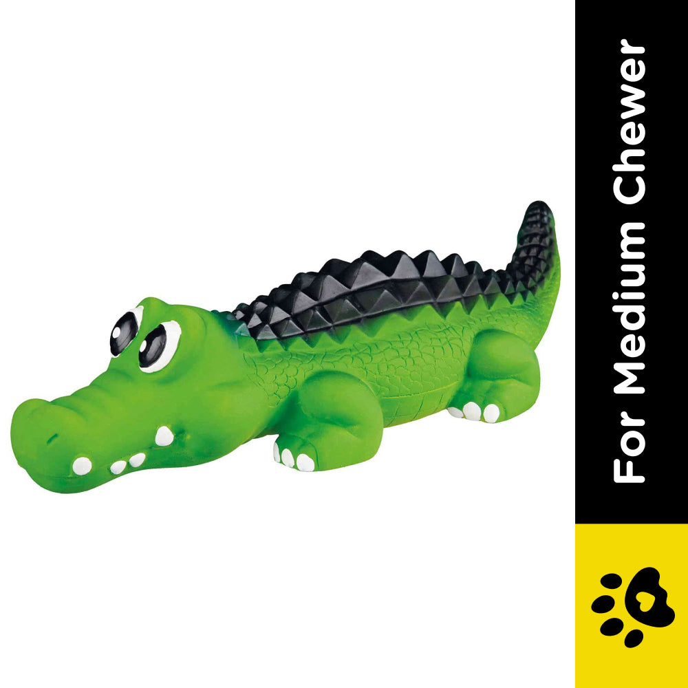 Trixie Crocodile Latex Toy for Dogs | For Medium Chewers (Green)