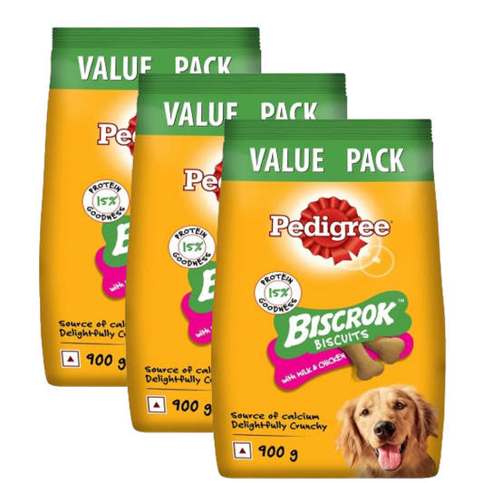 Pedigree Milk and Chicken Flavour Biscrok Biscuits Dog Treats