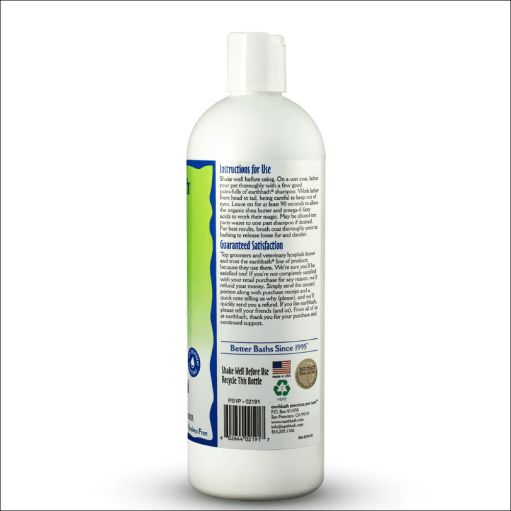 EarthBath Shed Control Green Tea & Awapuhi Shampoo for Dogs and Cats