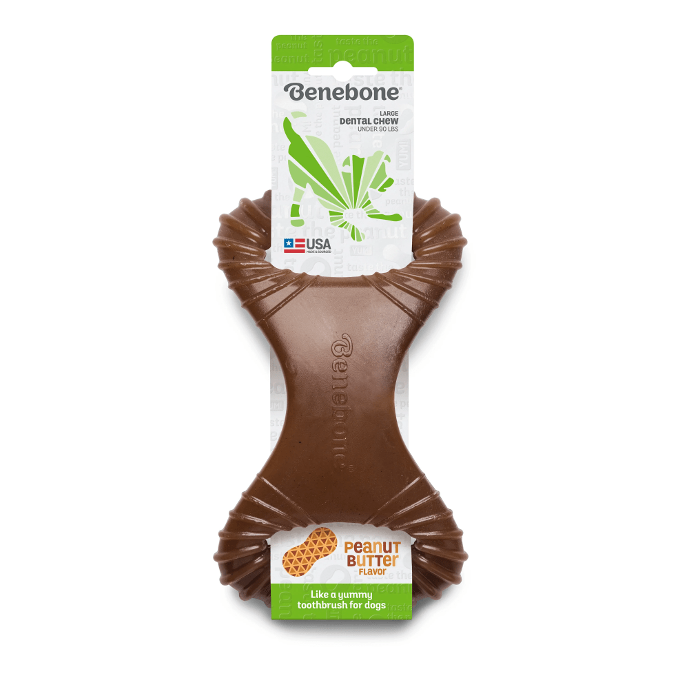 Benebone Peanut Butter Flavored Dental Chew Toy for Dogs | For Aggressive Chewers