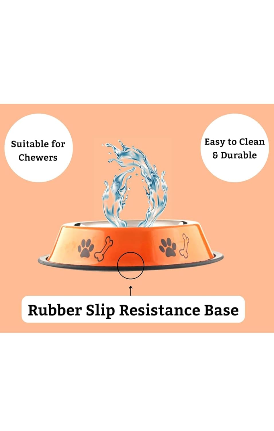 Stainless Steel Printed Pet Bowl For Dogs And Cats(Small)