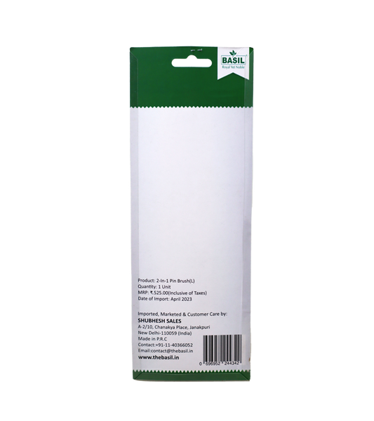 Basil Pin Comb 2 in 1 Pin Brush for Dogs and Cats (Large)