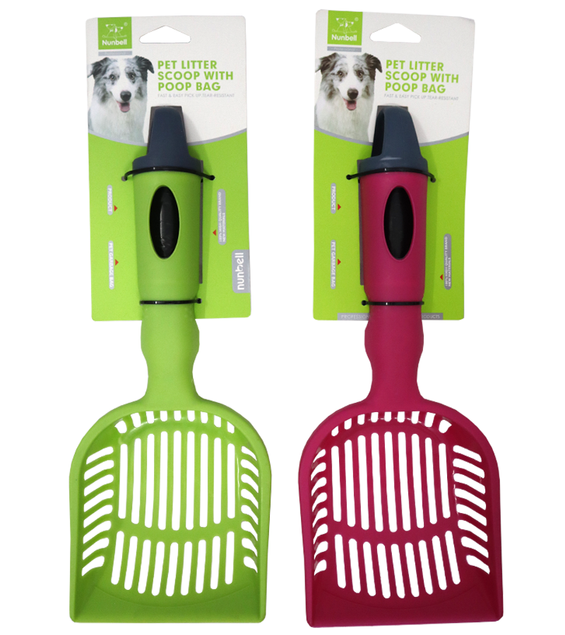 Nunbell Cat Scooper with Poop Bag Holder