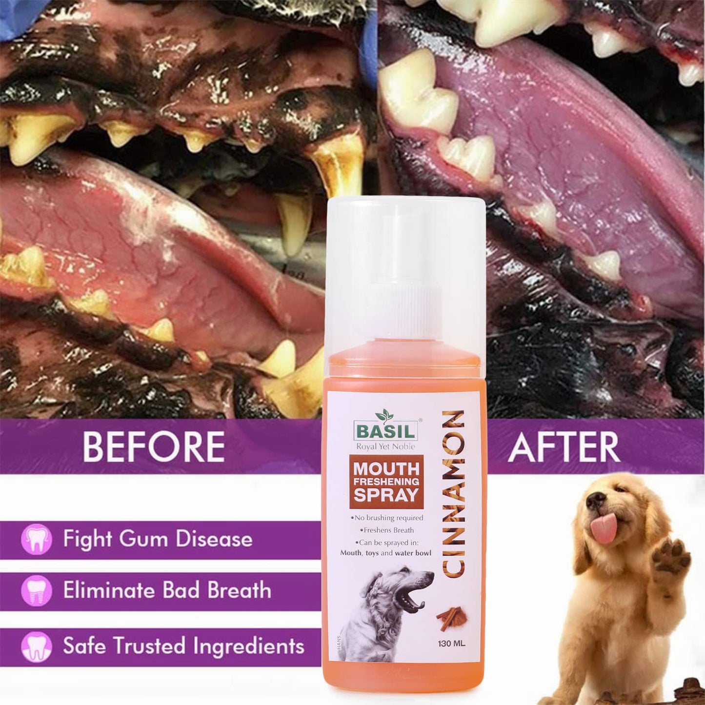 Basil Mouth Spray for Dogs (130ml)