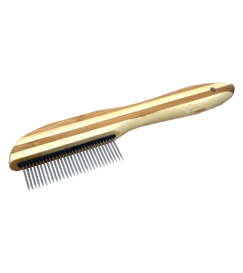 Smarty Pet Bamboo Flat Handle Comb for Dogs and Cats