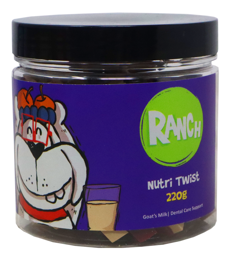 Ranch Nutri Twist Dog Treats Blueberry + Apple Flavour Jar (220 gm)