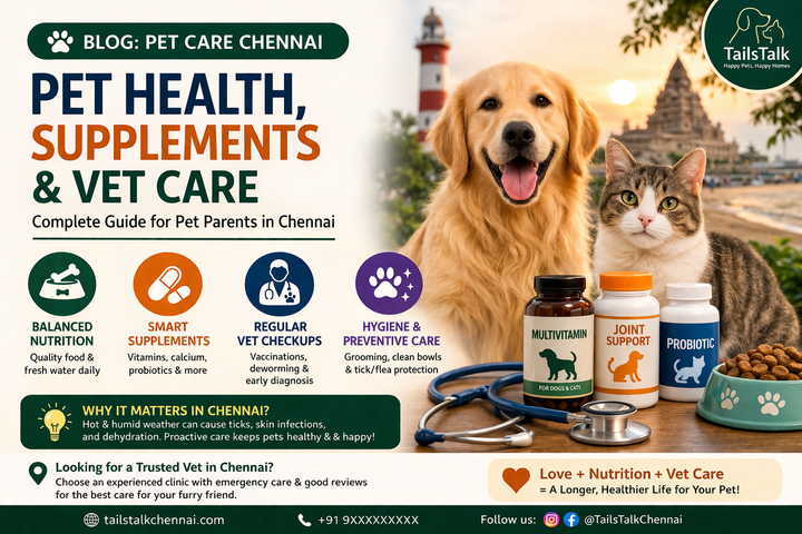 Pet Health, Supplements & Vet Care in Chennai: A Complete Guide for Responsible Pet Parents
