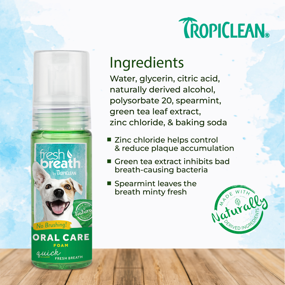 Tropiclean Fresh Breath Oral Care Foam For Dogs