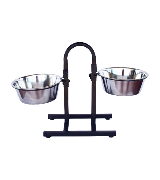 Adjustable Pets Bowl Elevated Double Diner Dog Bowls (Small) (900 ml x 2)