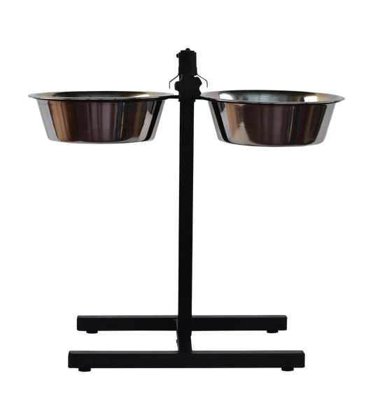Adjustable Pets Bowl Elevated Double Diner Dogs (Medium) (1600 ml x 2)