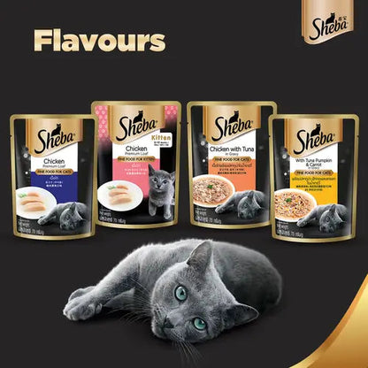 Sheba Chicken With Tuna In Gravy Rich Premium Adult Fine Cat Wet Food