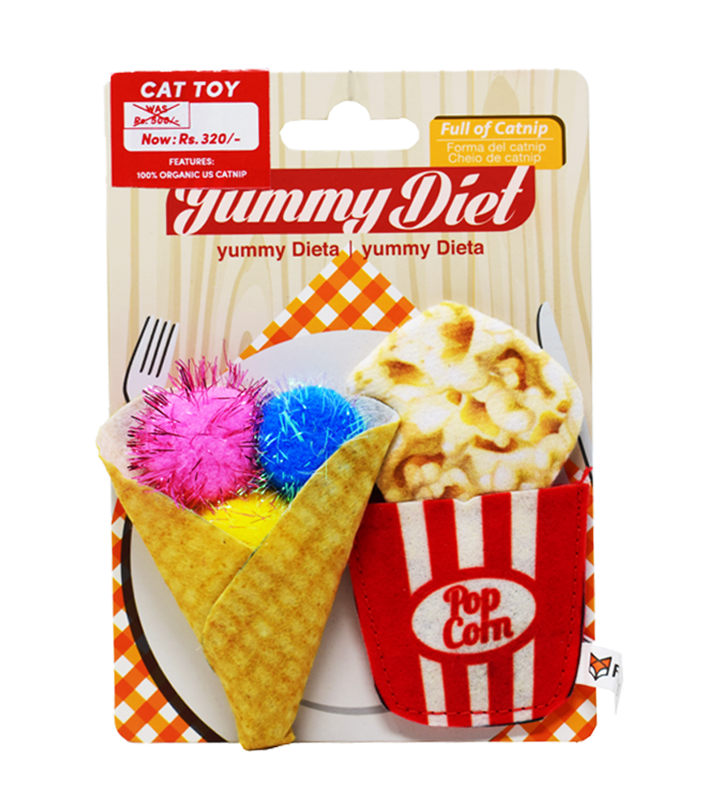 Fofos - Yummy Diet Popcorn & Cone, Cat Toy