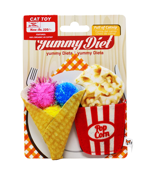 Fofos - Yummy Diet Popcorn & Cone, Cat Toy