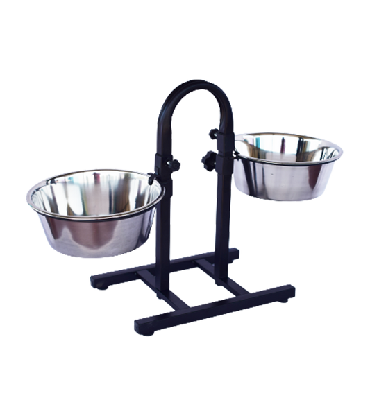 Adjustable Pets Bowl Elevated Double Diner Dog Bowls (Small) (900 ml x 2)