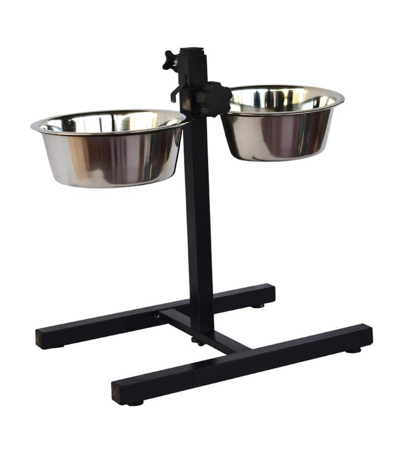 Adjustable Pets Bowl Elevated Double Diner For Dogs(Small)