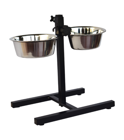 Adjustable Pets Bowl Elevated Double Diner For Dogs(Small)