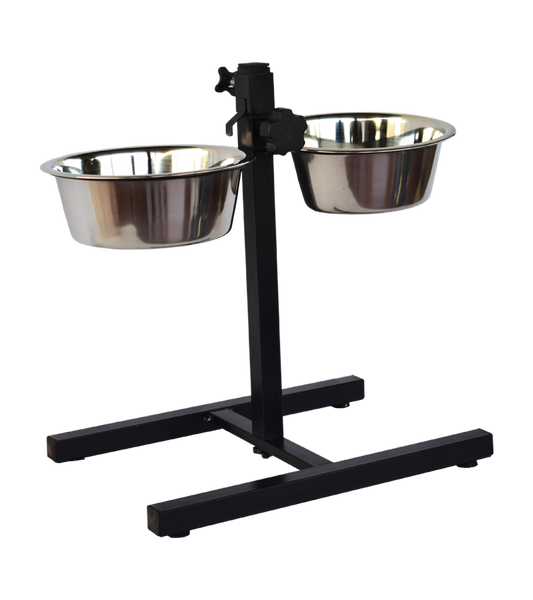Adjustable Pets Bowl Elevated Double Diner For Dogs(Small)