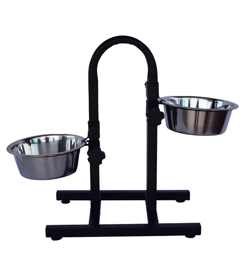 Adjustable Pets Bowl Elevated Double Diner Dog Bowls (Medium) (1600 ml x 2)