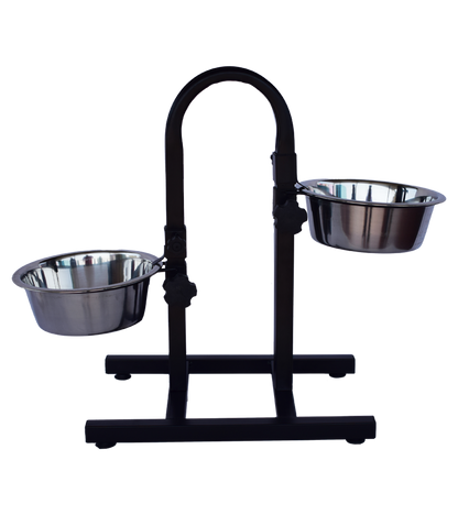 Adjustable Pets Bowl Elevated Double Diner Dog Bowls (Medium) (1600 ml x 2)